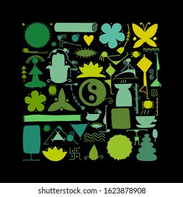 Yoga background for your design. Vector illustration
