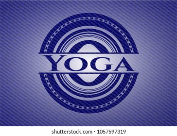 Yoga badge with denim texture