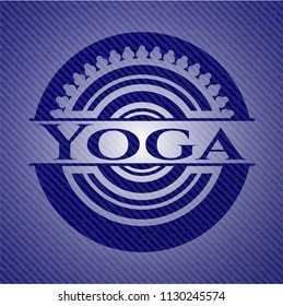 Yoga badge with denim texture