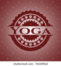 Yoga badge with red background