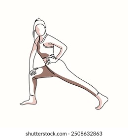 Yoga Balance Line Art for Spiritual and Physical Wellness.eps