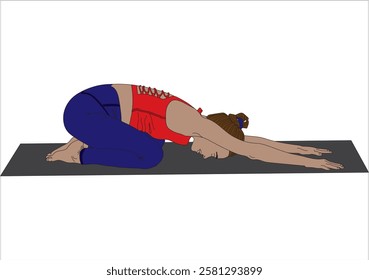 Yoga balasana child’s pose vector