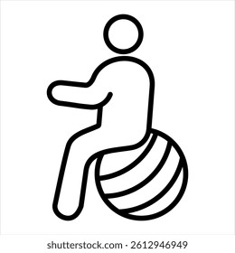 Yoga Ball Line Icon Vector Illustration