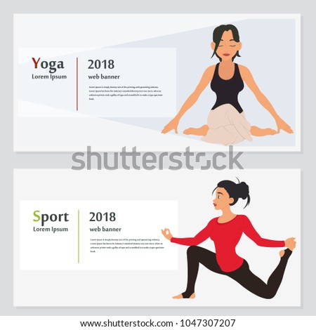 Yoga banner collection. vector illustration.