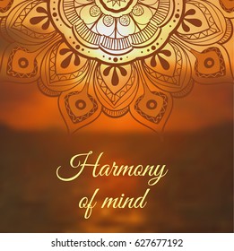 Yoga banner with mandala. Vector illustration