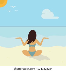 Yoga Beach Illustration
