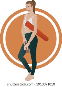 yoga  beautiful girl sport lifestyle vector image illustration 