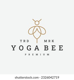 Yoga bee logo template vector illustration design