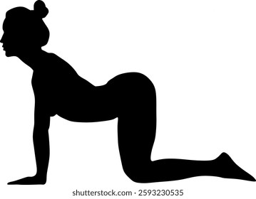 yoga bitilasana pose. Vector illustration