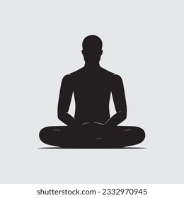 Logo del vector del icono negro del yoga