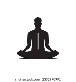 Yoga black icon vector logo