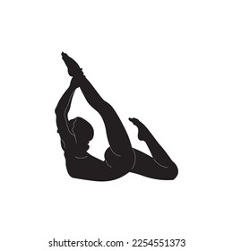 Yoga black white silhouette vector image