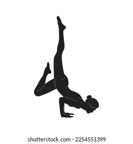Yoga black white silhouette vector image