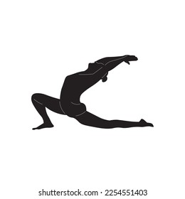 Yoga black white silhouette vector image