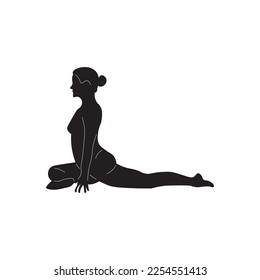 Yoga black white silhouette vector image