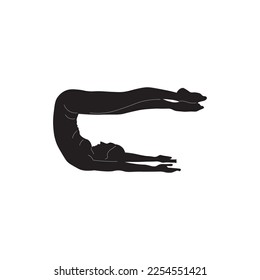 Yoga black white silhouette vector image