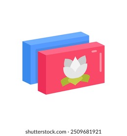 Yoga Blocks Flat Icons, Vector illustration
