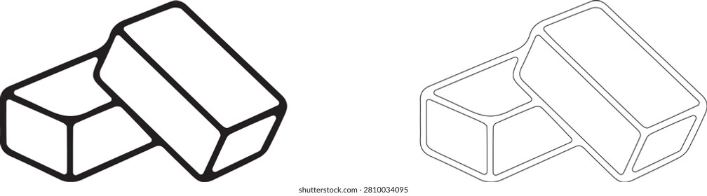 Yoga Blocks Line Art Vector Illustration For Fitness Equipment Logo Design.	