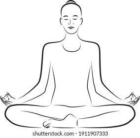 Yoga Body Pose Outline Art Stock Vector (Royalty Free) 1911907333 ...