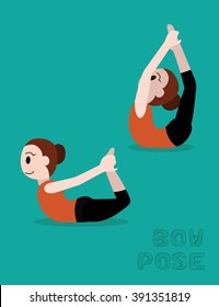 Yoga Bow Pose Cartoon Vector 