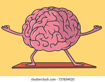 Yoga Brain illustration. Mental state of mind concept