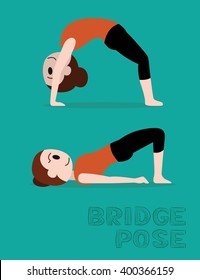 Yoga Bridge Pose Cartoon Vector Illustration