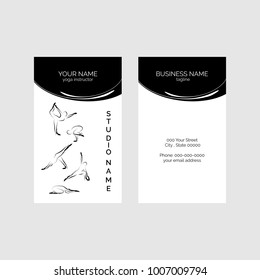 Yoga business card vector template