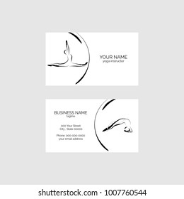 Yoga business card vector template