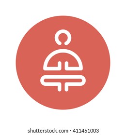 yoga button symbol icon circle red for website banner logo