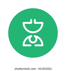 yoga button symbol icon circle green for website banner logo