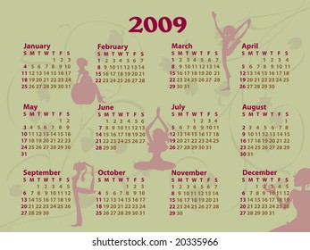 Yoga Calendar - Part 1 (vector)