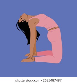 Yoga Camel Pose Diversidade Ustrasana por Tan Skinned mulher com cabelo longo reto ao ar livre

Perfeito para campanhas de bem-estar inclusivas, tutoriais multiculturais de ioga, conteúdo de saúde e fitness ou empowe
