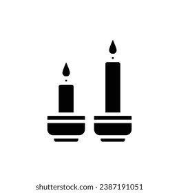 Yoga Candle Filled Icon Vector Illustration