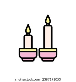 Yoga Candle Icon Vector Illustration