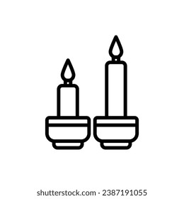 Yoga Candle Outline Icon Vector Illustration