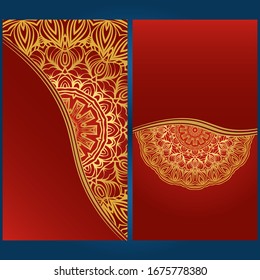Yoga card template with floral frame pattern. For business card, fitness center, meditation class. vECTOR