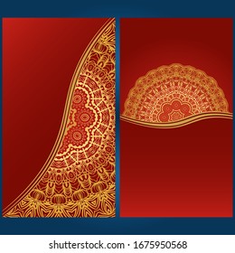 Yoga card template with floral frame pattern. For business card, fitness center, meditation class. vECTOR