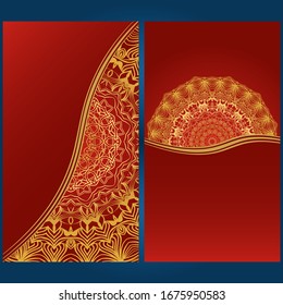 Yoga card template with floral frame pattern. For business card, fitness center, meditation class. vECTOR