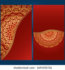 Yoga card template with floral frame pattern. For business card, fitness center, meditation class. vECTOR