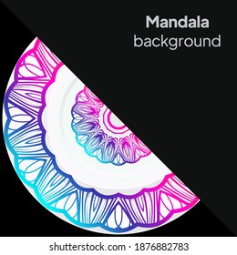 Yoga card template with floral frame pattern. For business card, fitness center, meditation class. vECTOR