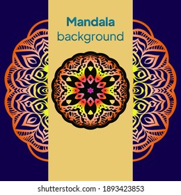 Yoga card template with floral frame pattern. For business card, fitness center, meditation class. vECTOR