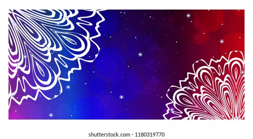 Yoga card template with mandala pattern. For business card, meditation class. Vector illustration