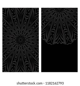 Yoga card template with mandala pattern. For business card, fitness center, meditation class. Vector illustration