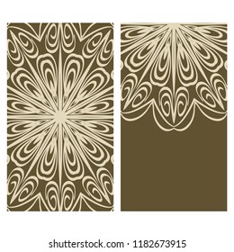 Yoga card template with mandala pattern. For business card, fitness center, meditation class. Vector illustration