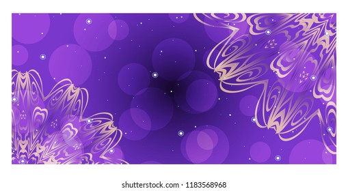 Yoga card template with mandala pattern. For business card, meditation class. Vector illustration