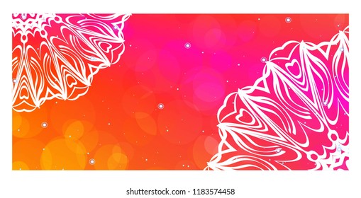 Yoga card template with mandala pattern. For business card, meditation class. Vector illustration