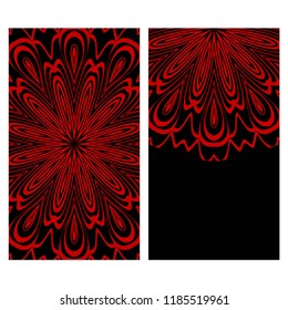 Yoga card template with mandala pattern. For business card, fitness center, meditation class. Vector illustration