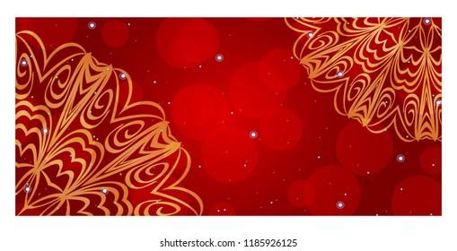 Yoga card template with mandala pattern. For business card, meditation class. Vector illustration