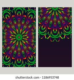 Yoga card template with mandala pattern. For business card, fitness center, meditation class. Vector illustration