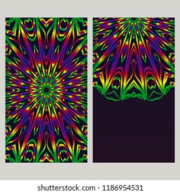 Yoga card template with mandala pattern. For business card, fitness center, meditation class. Vector illustration
